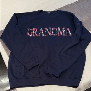 Navy 'Grandma' Floral Sweatshirt